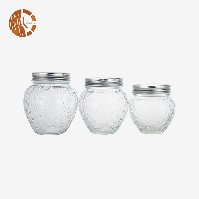 Lychee Texture Glass Jars With Lids